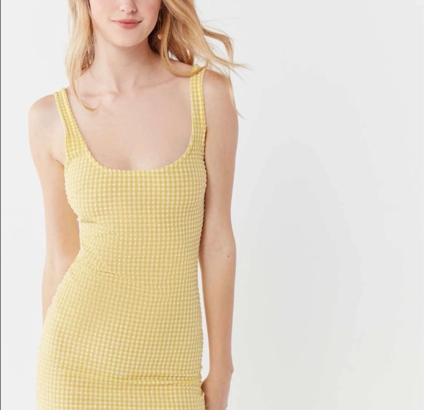 New Urban Outfitters Yellow Gingham Mini Dress - photo 2