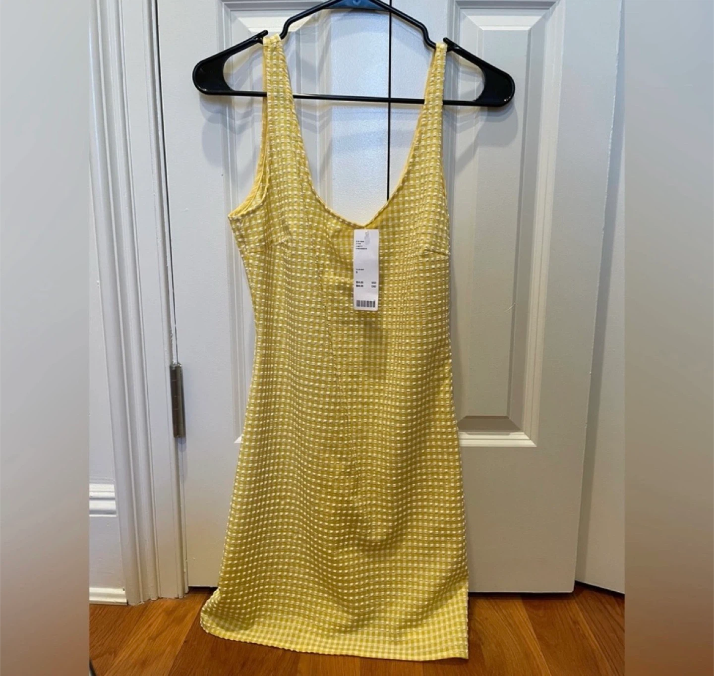 New Urban Outfitters Yellow Gingham Mini Dress