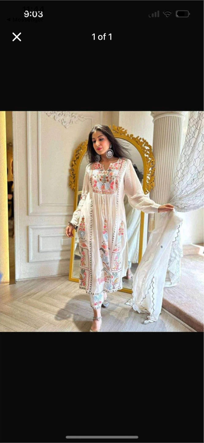 Women's Embroidered Kurti and Pants Set