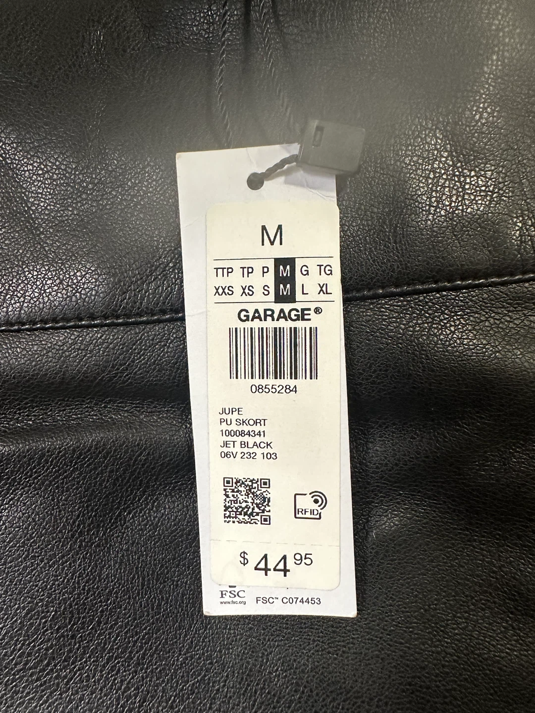 Garage Black Leather Skort Size M - photo 2