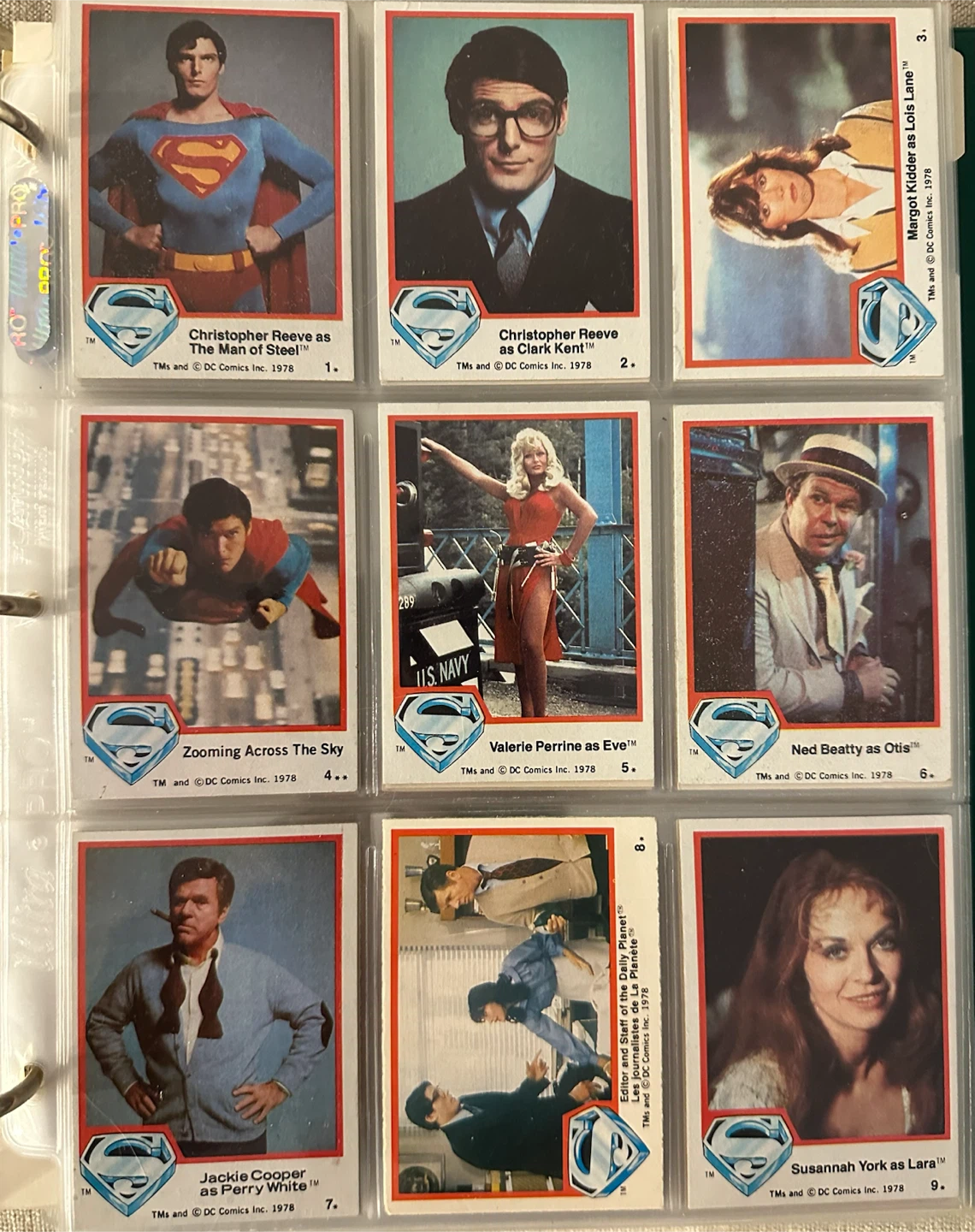 1978 Topps Superman The Movie Trading Cards