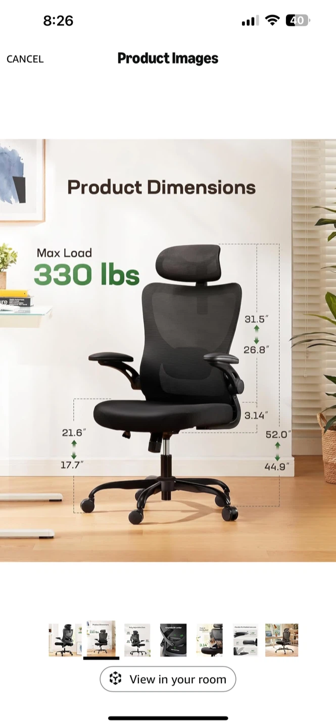 Marsail Ergonomic Office Chair - Black - photo 2