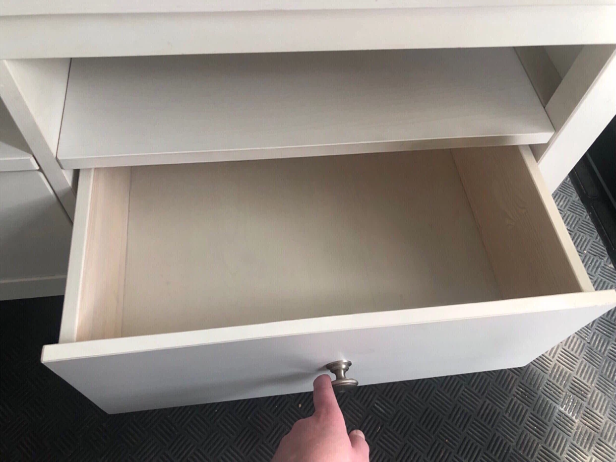 White TV Stand with Drawers and Shelves - photo 3