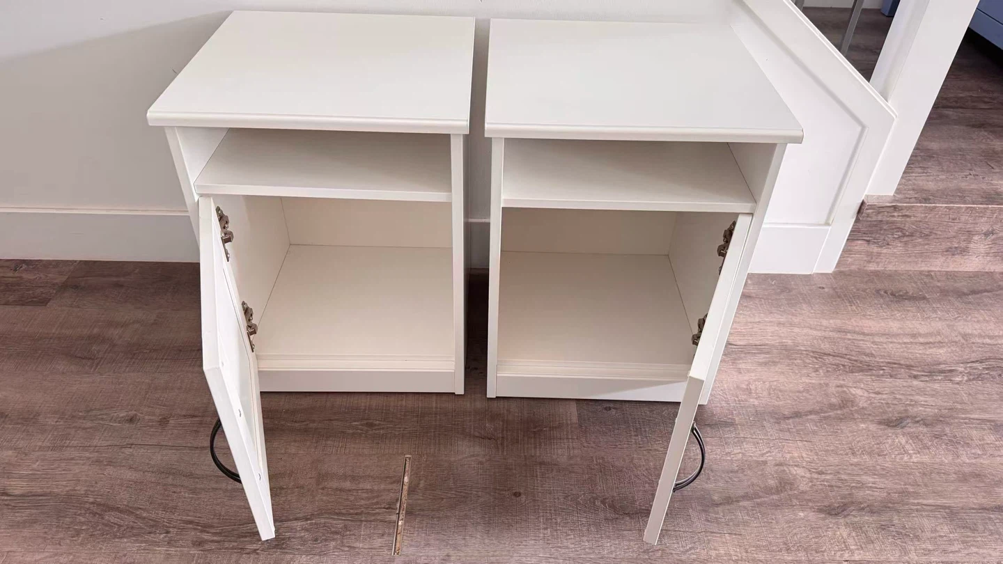 pair of IKEA nightstands in white - photo 2