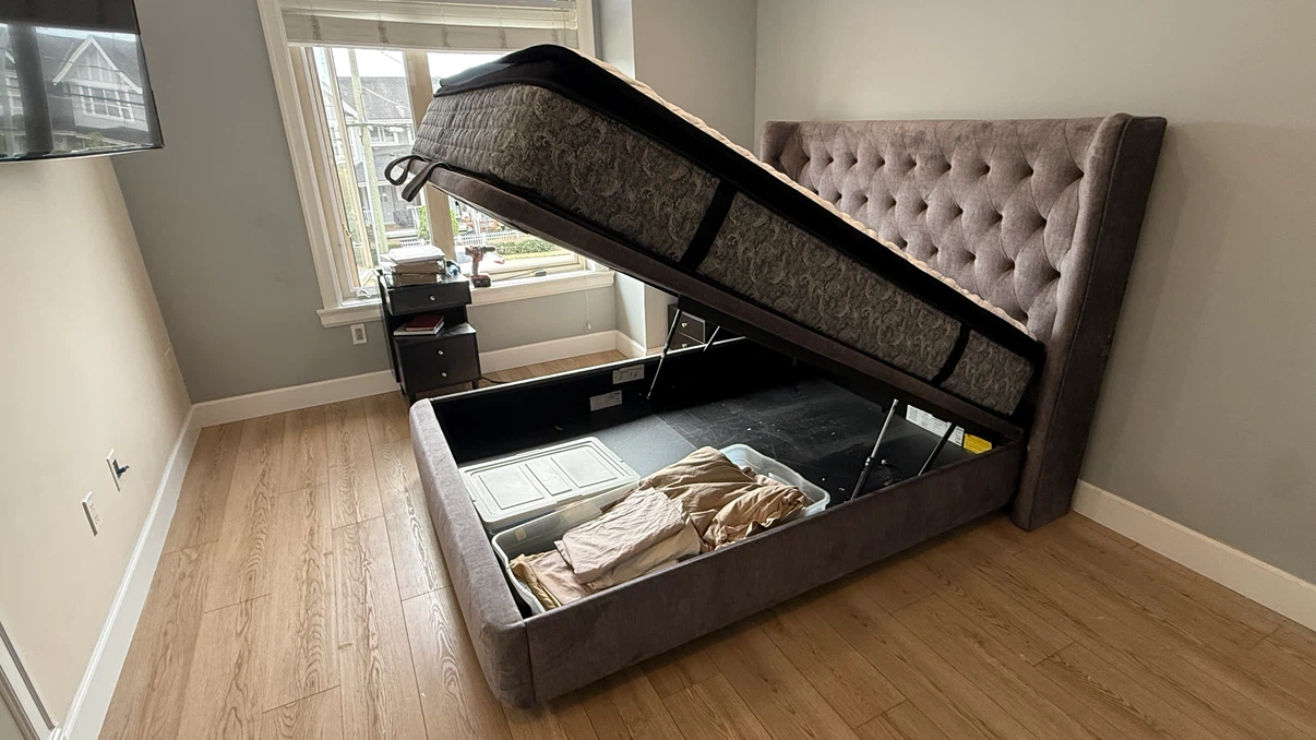 Storage Bed Frame with Tufted Headboard - photo 4