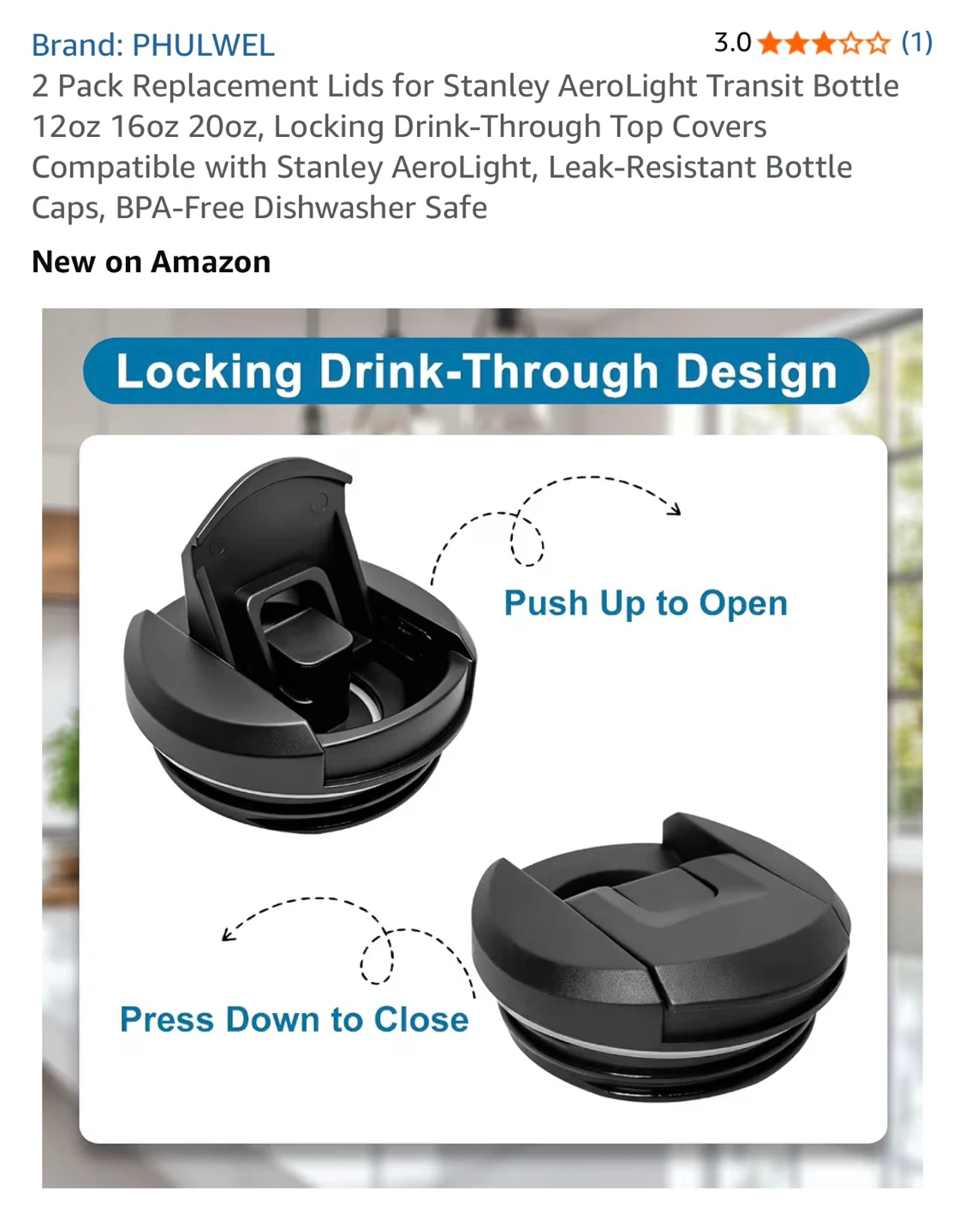 2 Pack Replacement Lids for Stanley AeroLight Transit Bottle - photo 3