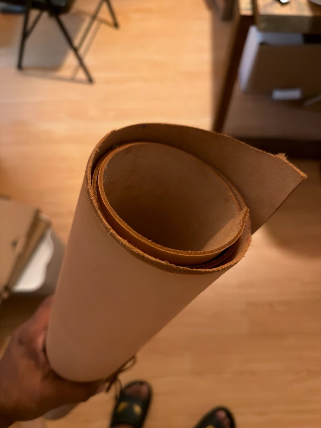 Large Roll of Natural Veg Tan Leather - photo 3