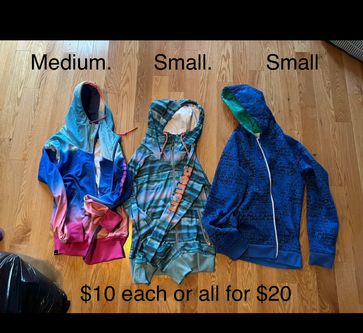 Bundle of 3 Hoodies: Bench, Under Armour