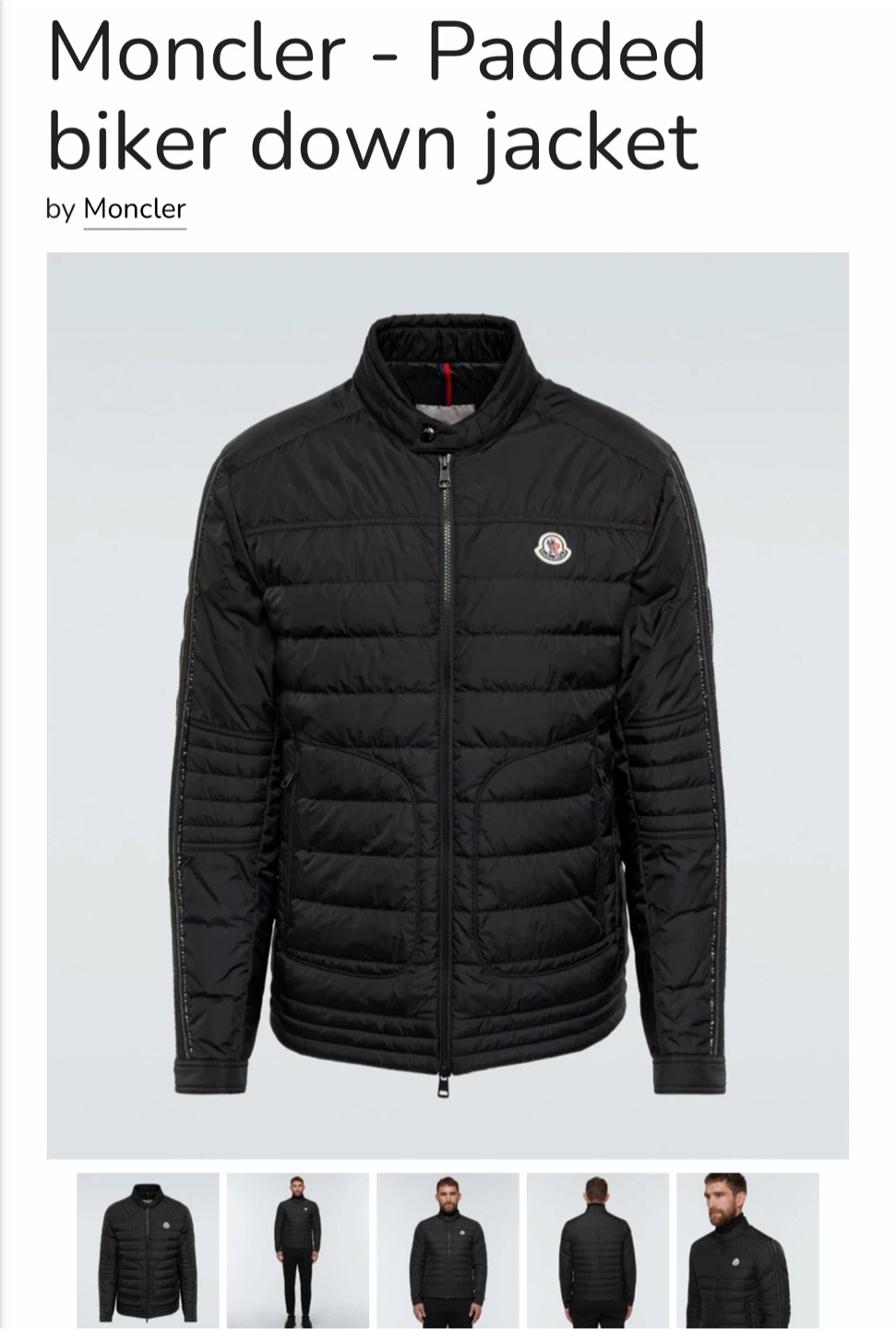 Moncler Padded Biker Down Jacket