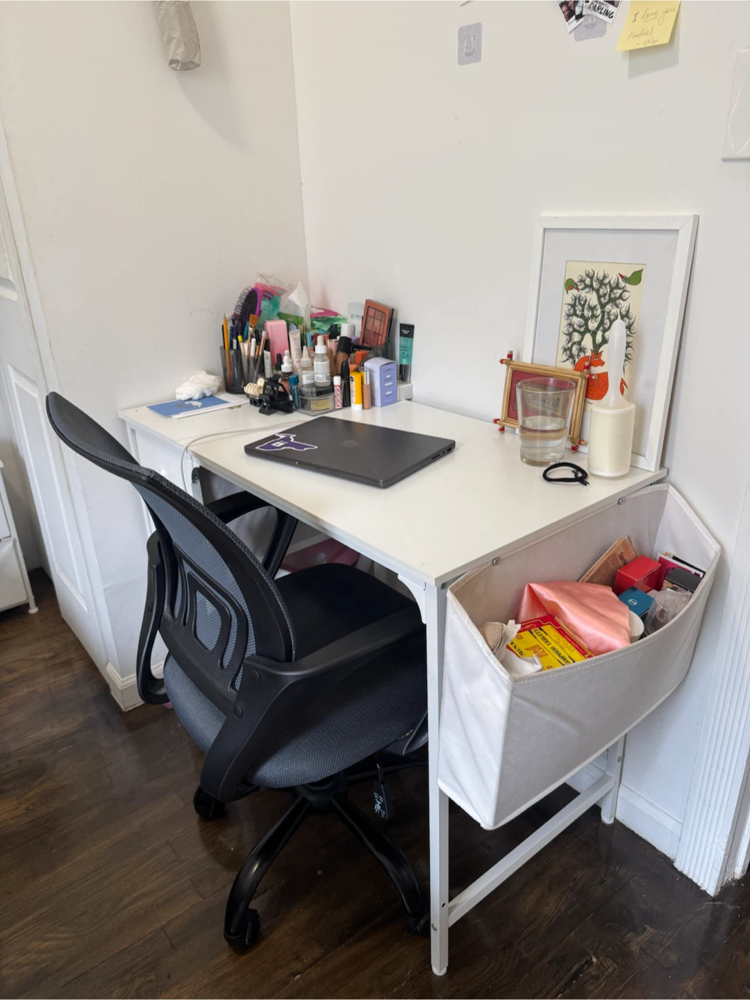 White Study Desk with Storage - photo 4
