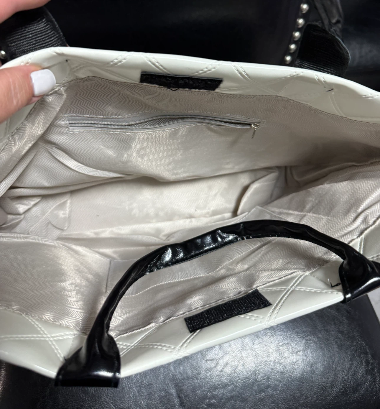 White Quilted "TOTEBAG" Tote Bag - photo 2