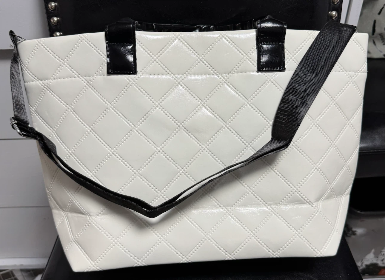 White Quilted "TOTEBAG" Tote Bag - photo 3