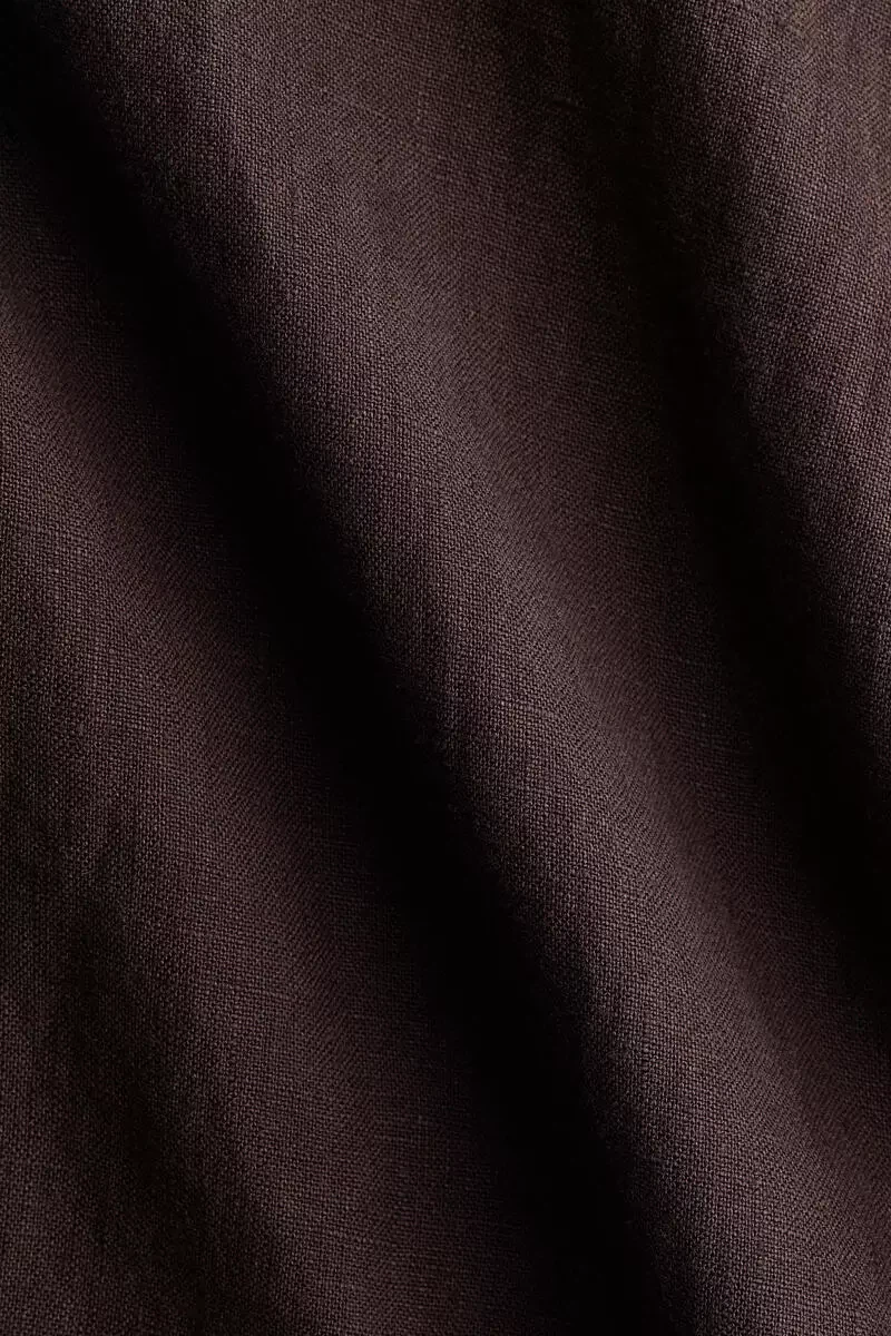 100% H&M Linen Halterneck Dress - Dark Brown L - photo 2