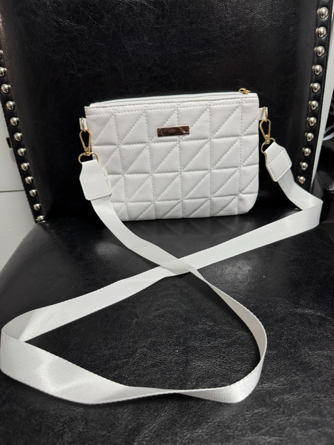 White Quilted Crossbody Bag