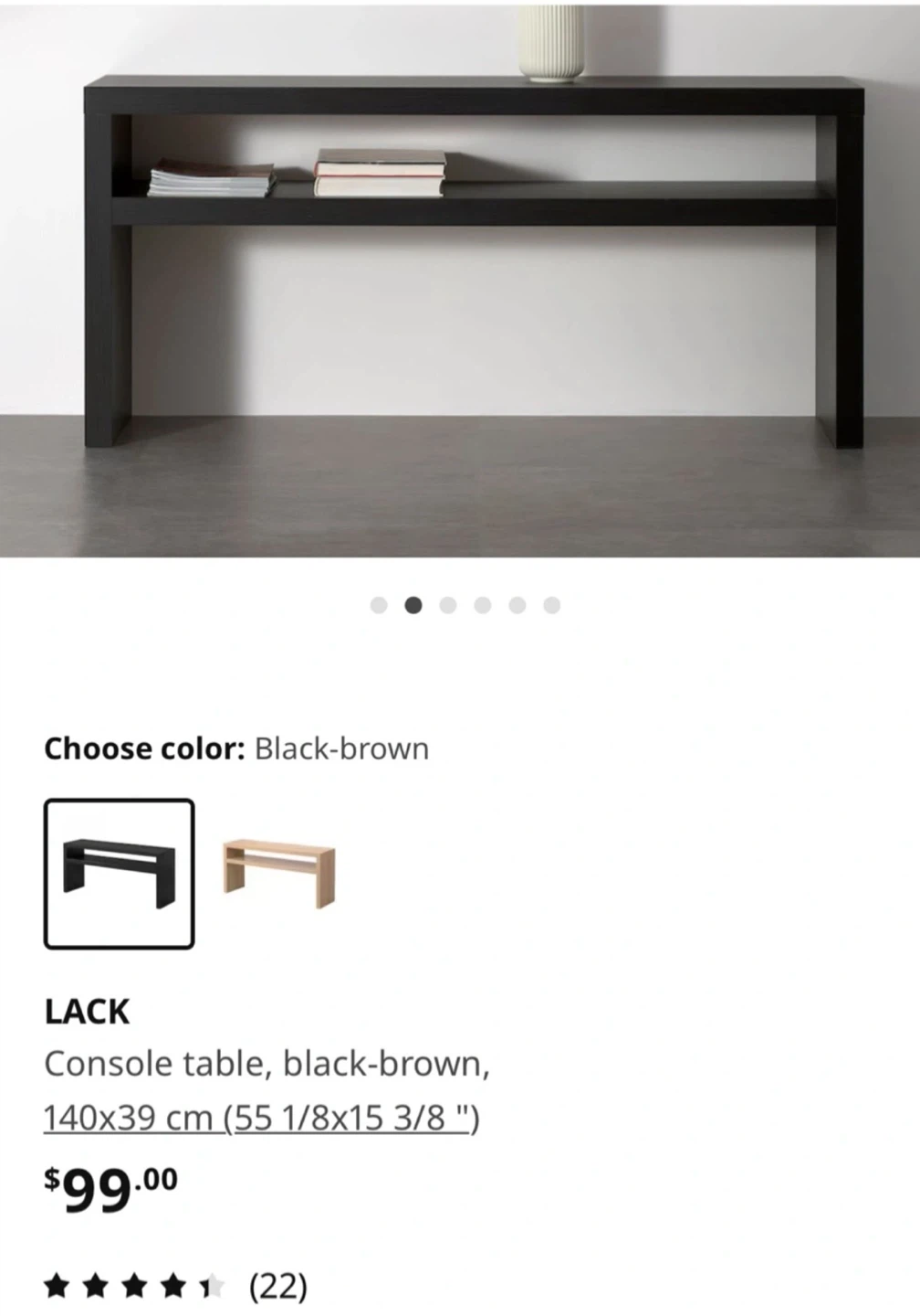 IKEA LACK Console Table - Black-brown - photo 5