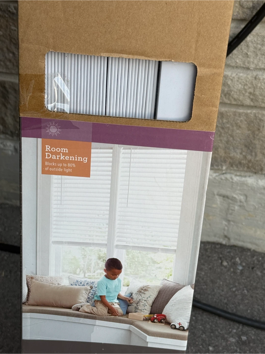 Two Allen + Roth Cordless Faux Wood Blind - White - photo 2