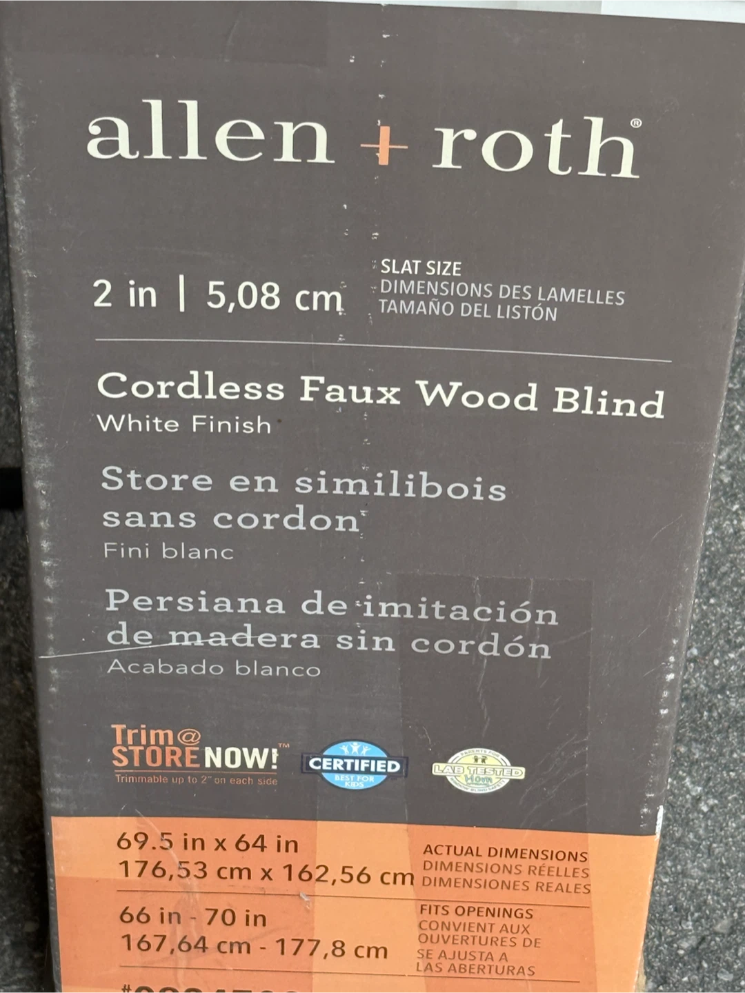 Two Allen + Roth Cordless Faux Wood Blind - White - photo 3