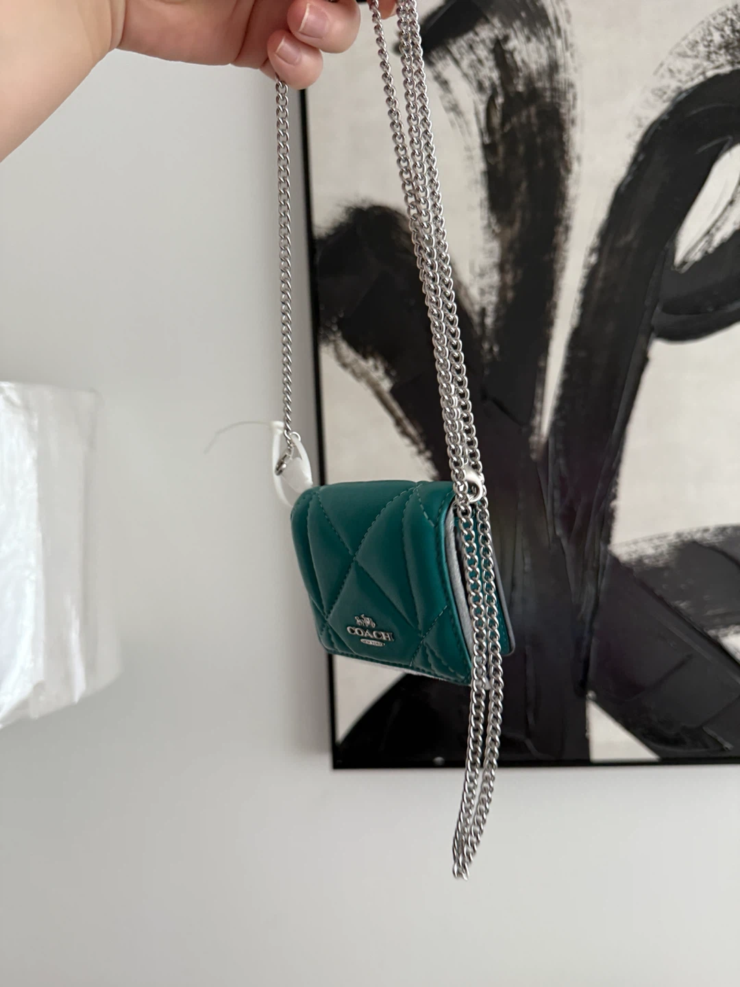Coach Quilted Chain Wallet - Teal - photo 4