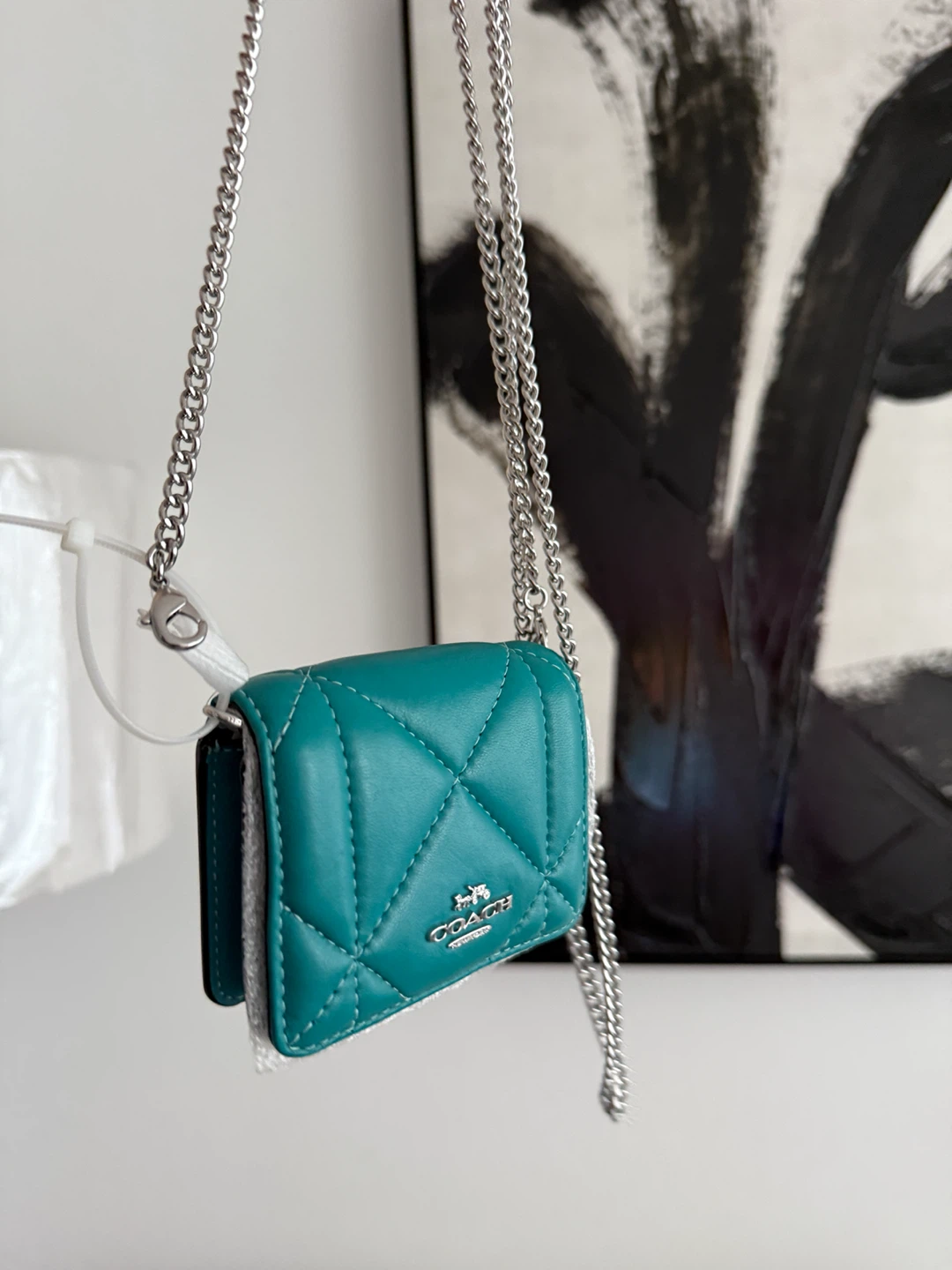Coach Quilted Chain Wallet - Teal - photo 5