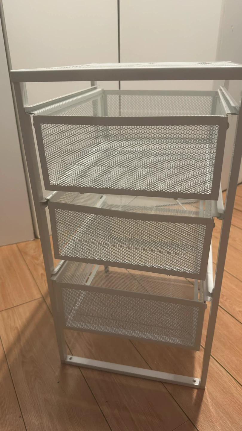White 3-Drawer Mesh Rolling Cart - photo 4