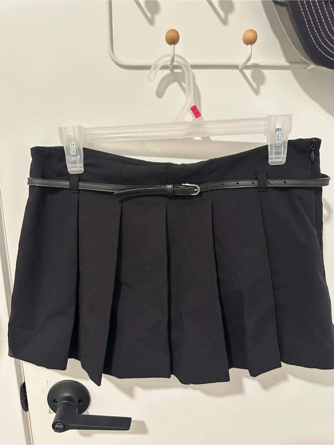 ZARA Black Pleated Mini Skirt with Belt