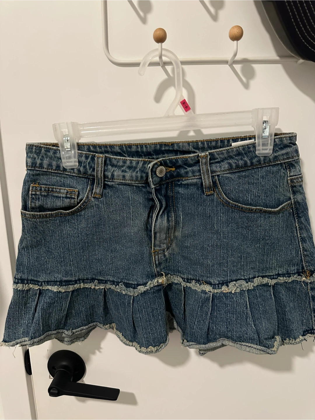 Brandy melville Blue Denim Skirt with Ruffle Hem