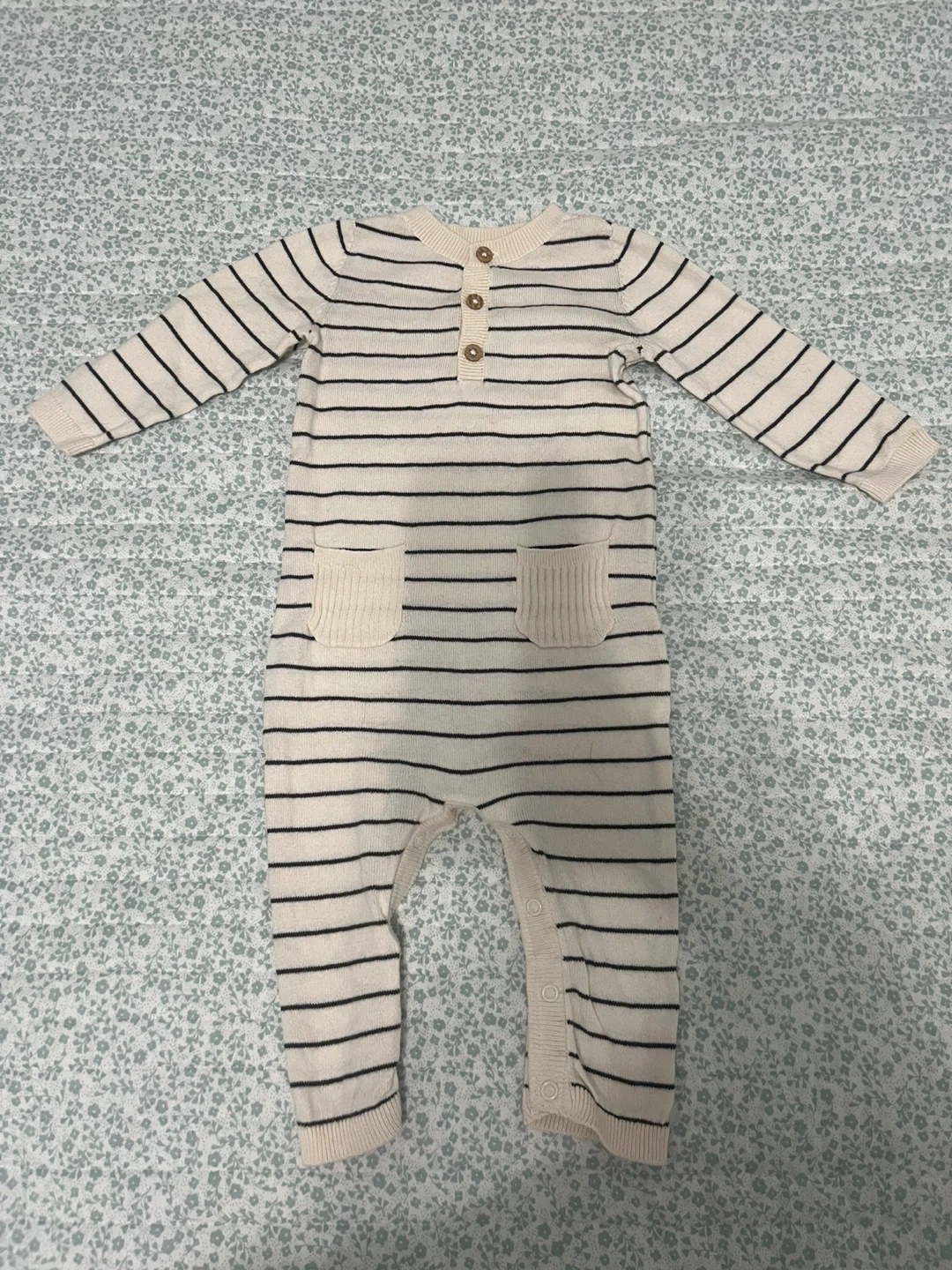 Carter's Striped Knit Baby Romper 9m