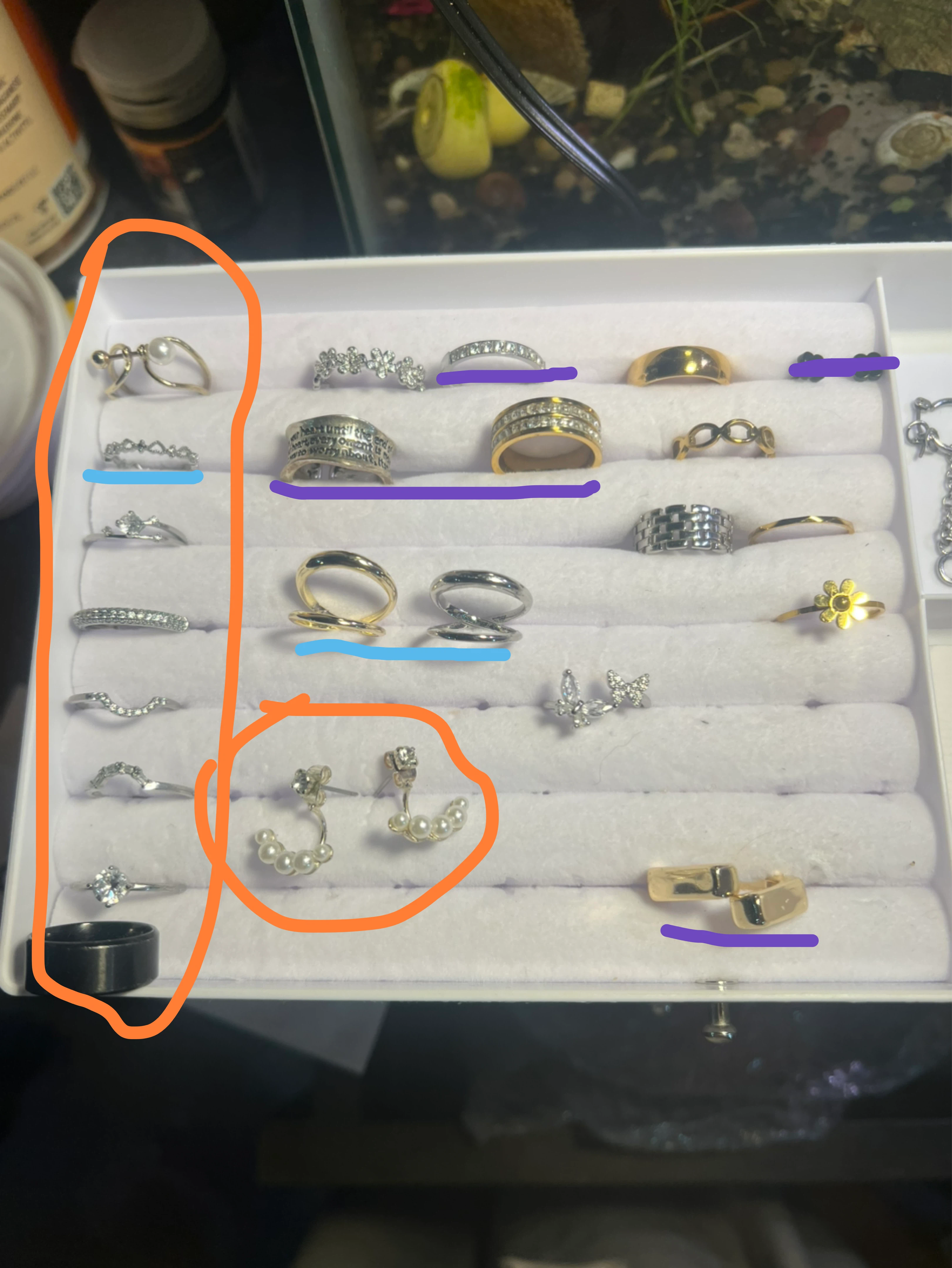 Earrings and Rings