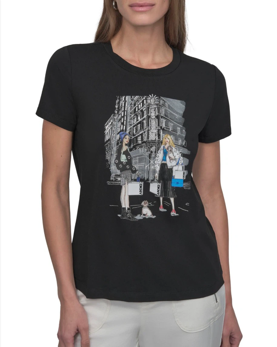 DKNY Black Graphic T-Shirt