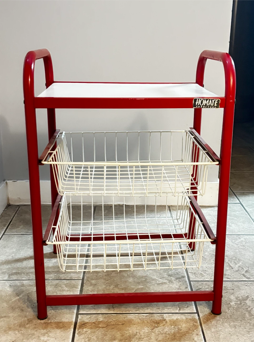 Homate 2-Tier Wire Basket Storage Cart