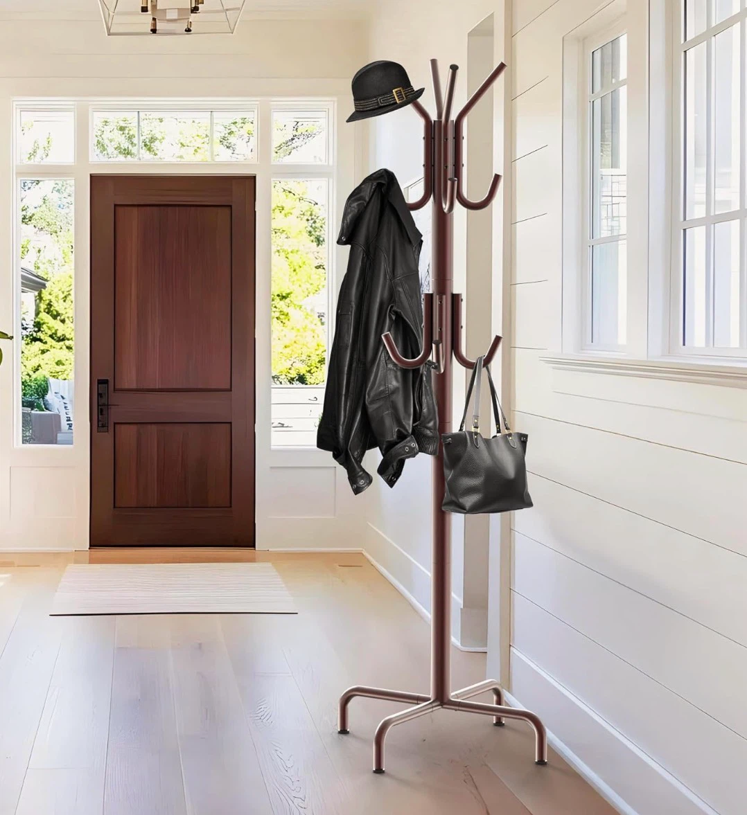 Bronze metal coat rack