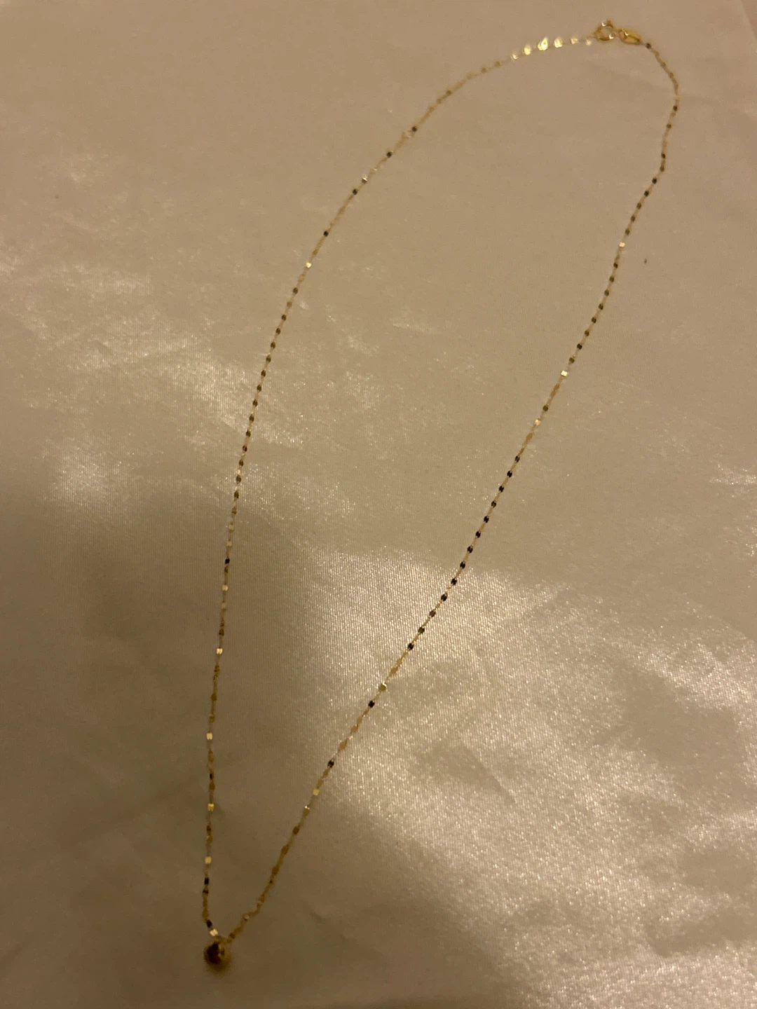 18k Gold necklace with single ball pendant - photo 2