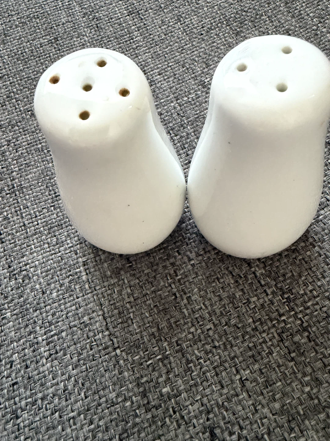 White Ceramic Salt and Pepper Shakers