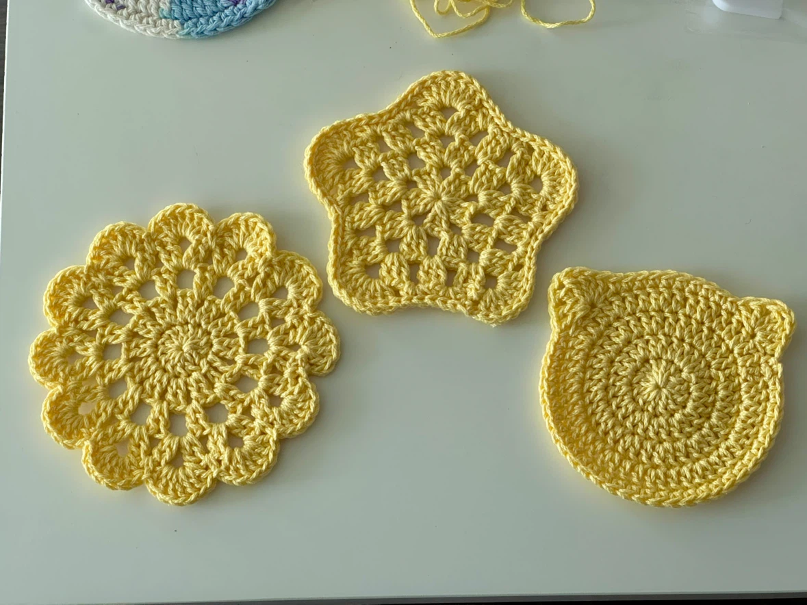 Handmade crochet cup coaster set 3 pcs