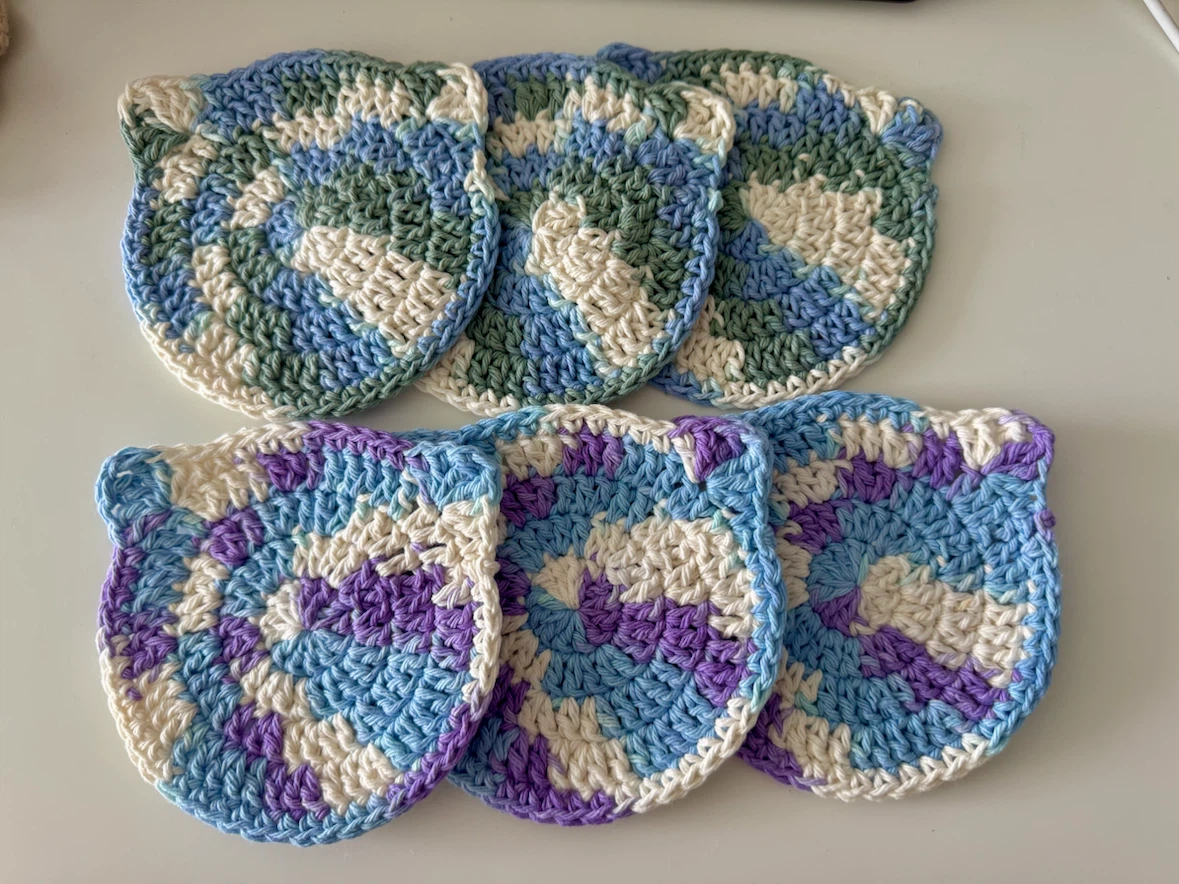 Handmade crochet cup coasters