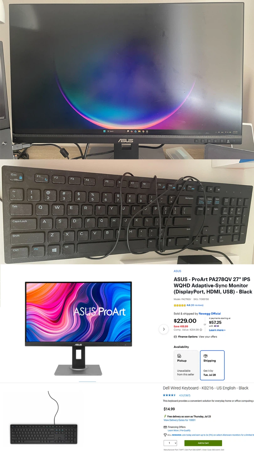 Decluttering Sale - Monitor & keyboard