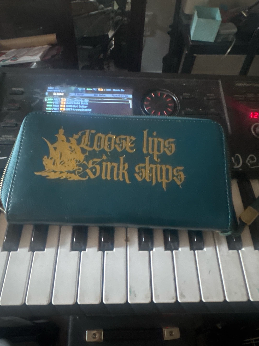 Pop Up Empire "Loose Lips Sink Ships" Teal Wallet