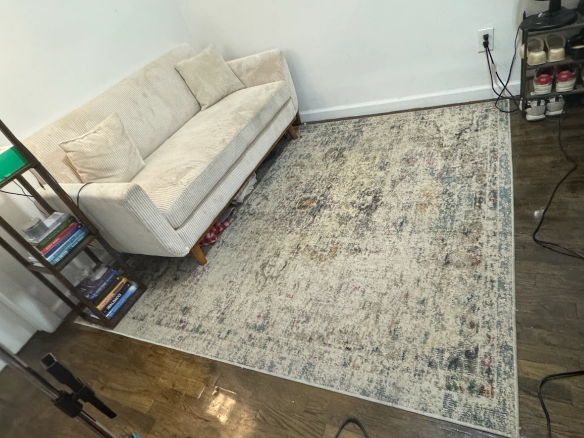 Abstract cream Rug