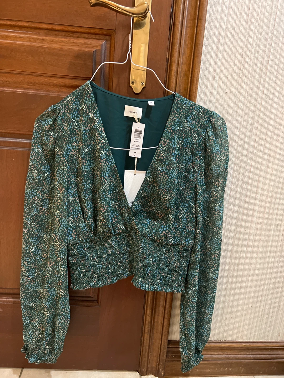 Wilfred Wistful Smocked Cropped Blouse