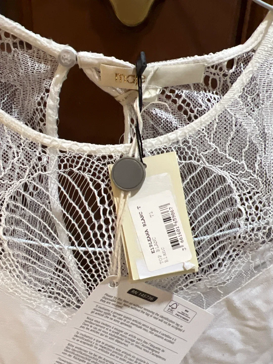 MAJE blouse - white lace detail - photo 2