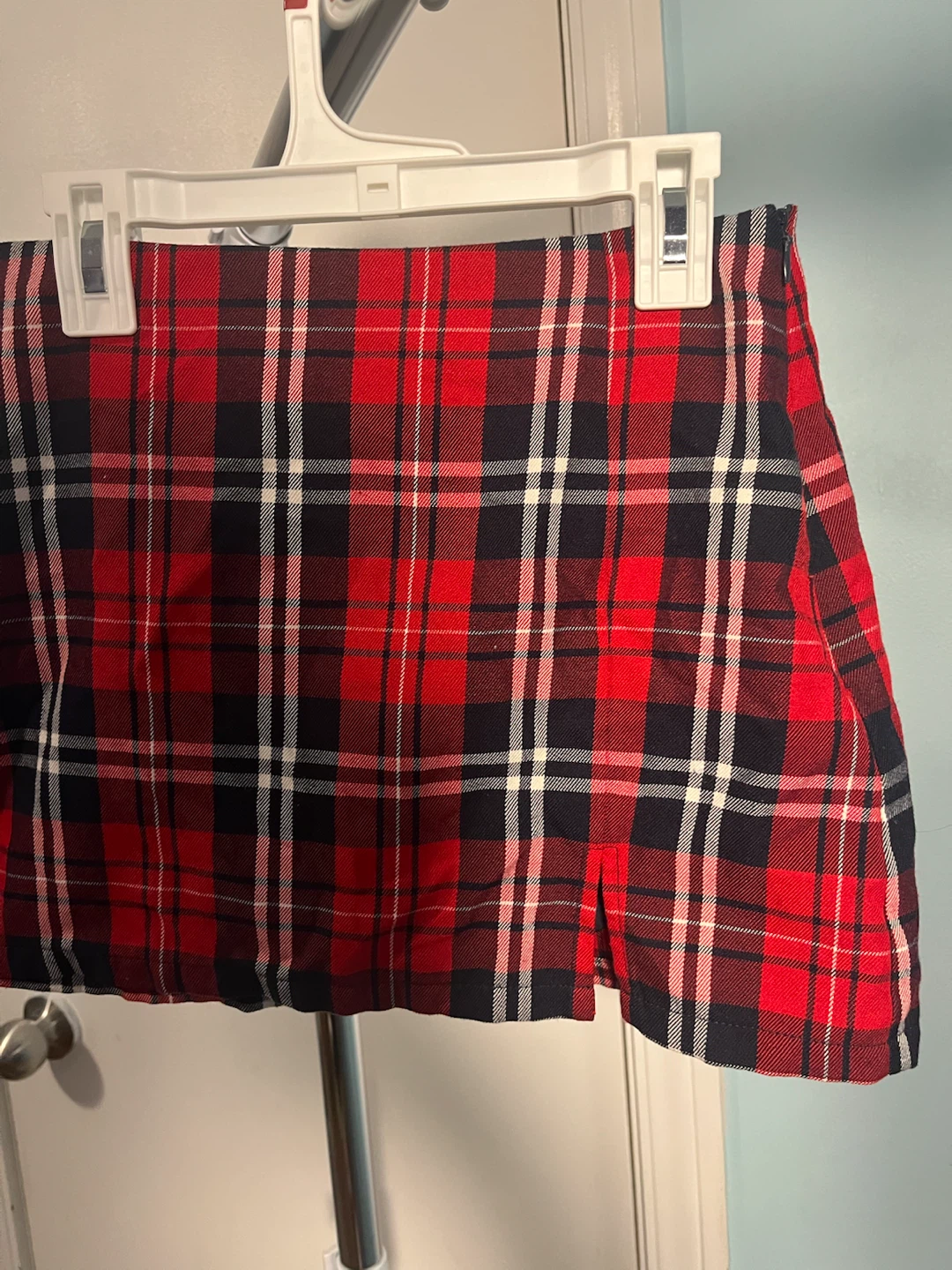 Sincerely Jules Plaid Mini Skirt Red Black White - photo 2