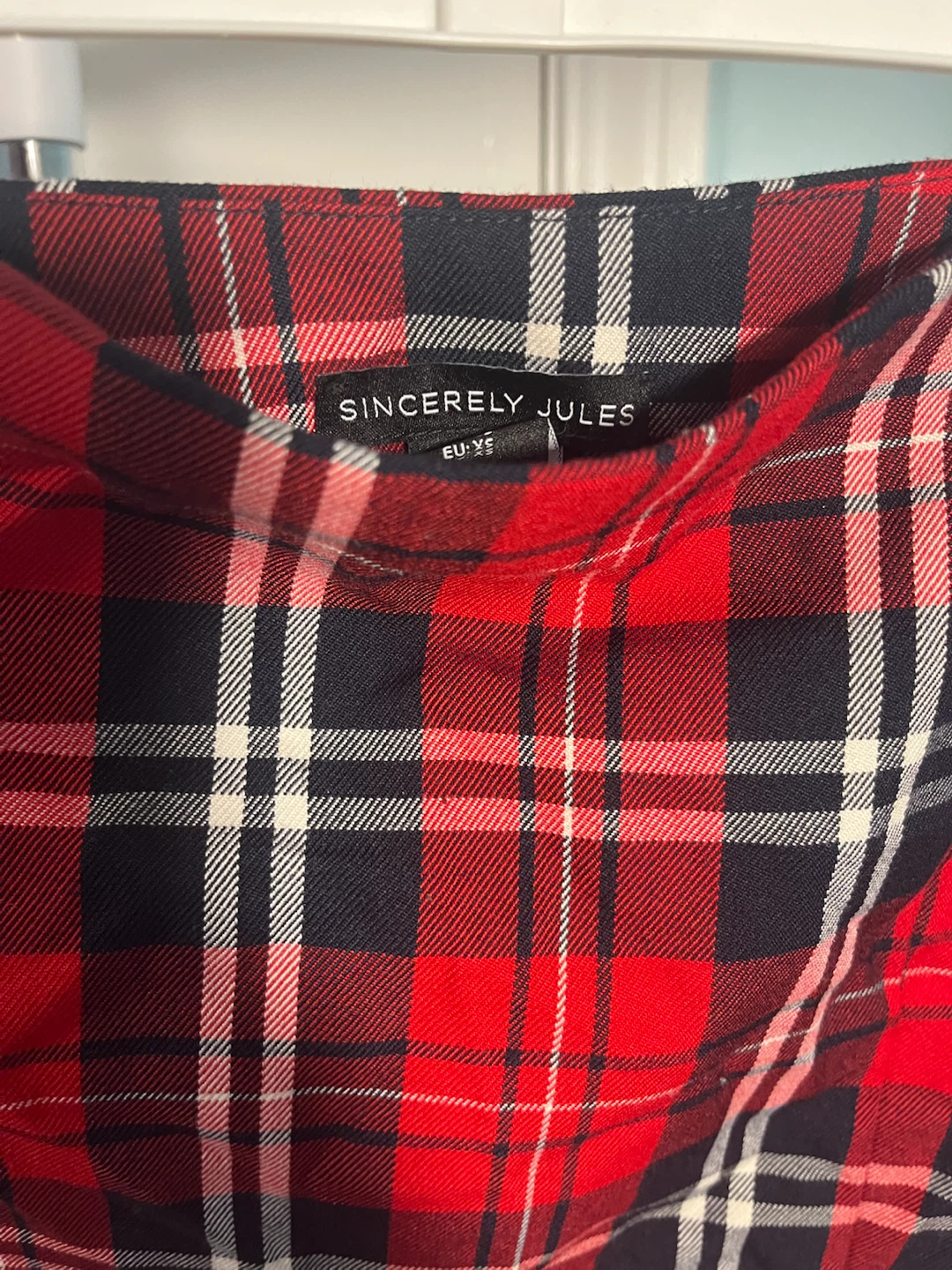 Sincerely Jules Plaid Mini Skirt Red Black White - photo 3