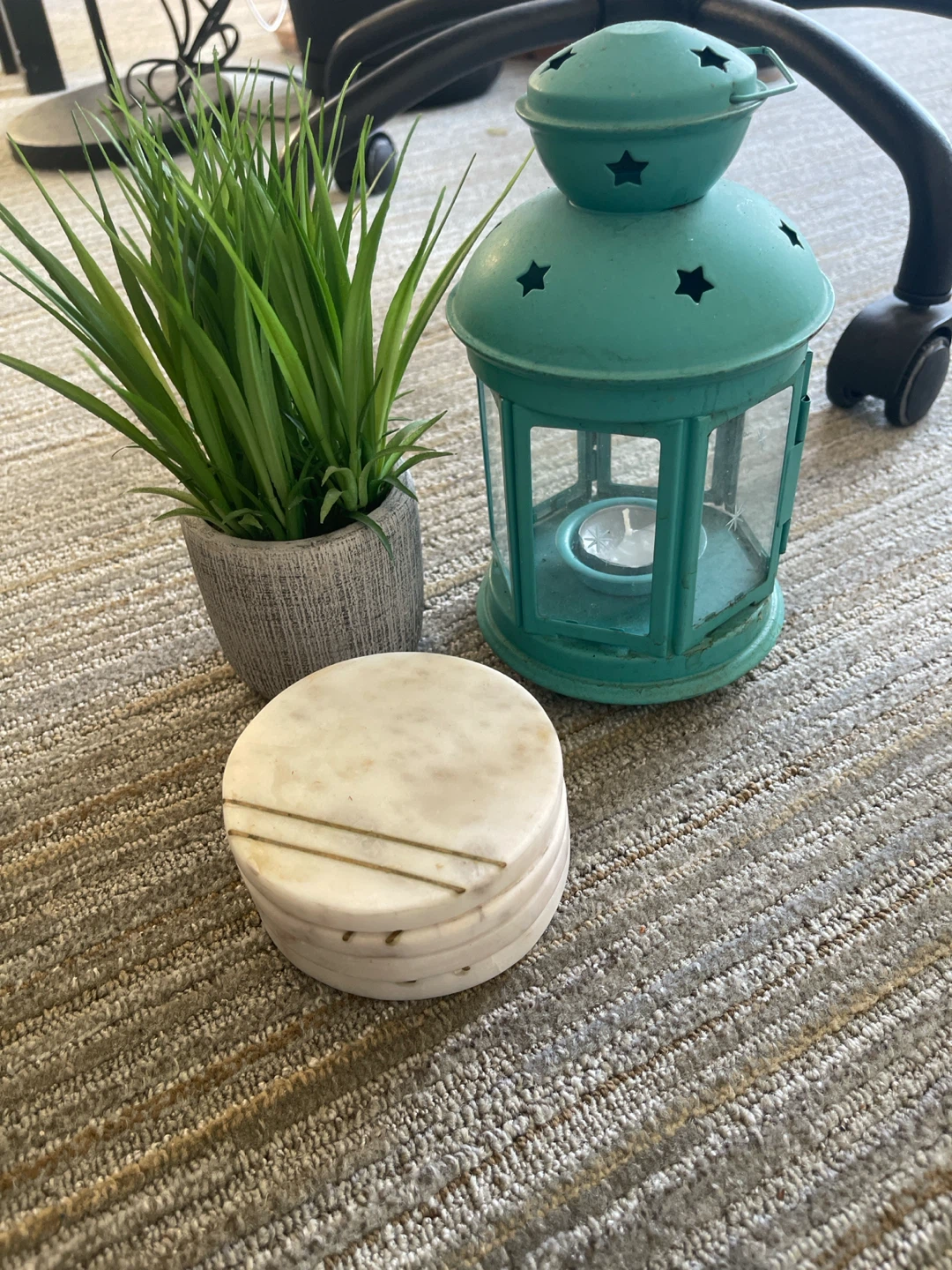 IKEA decor (lamp, faux plant, marble coasters) - photo 2