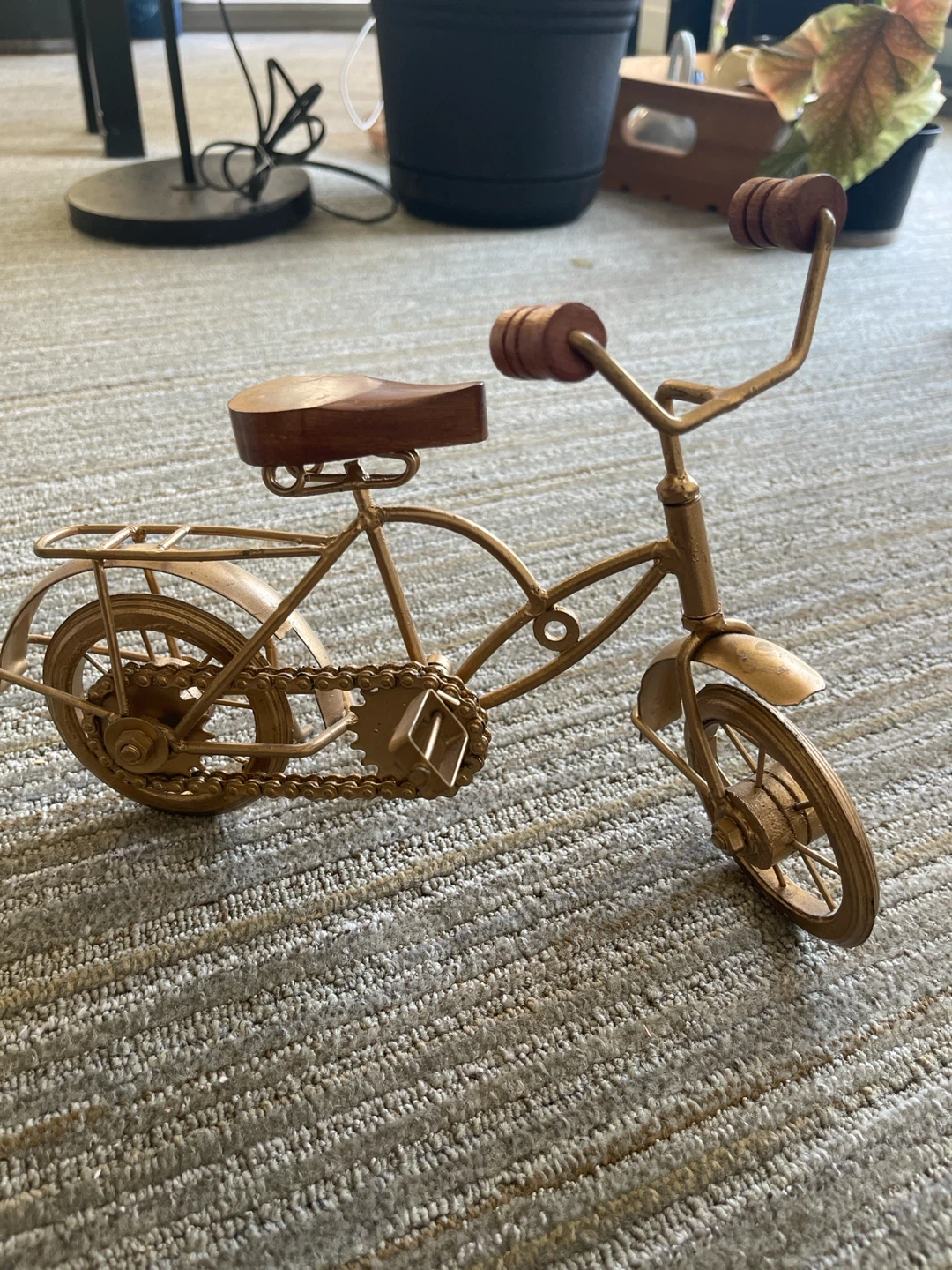 Decorative Metal Bicycle with Wood Accents