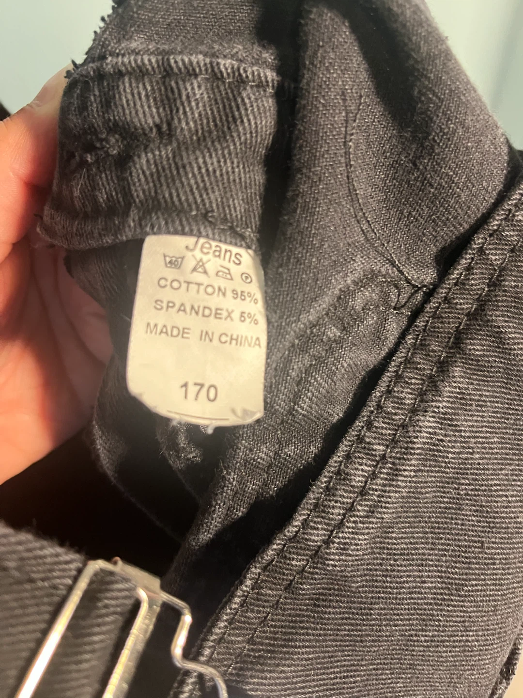 Black Denim Overall Shorts - photo 2