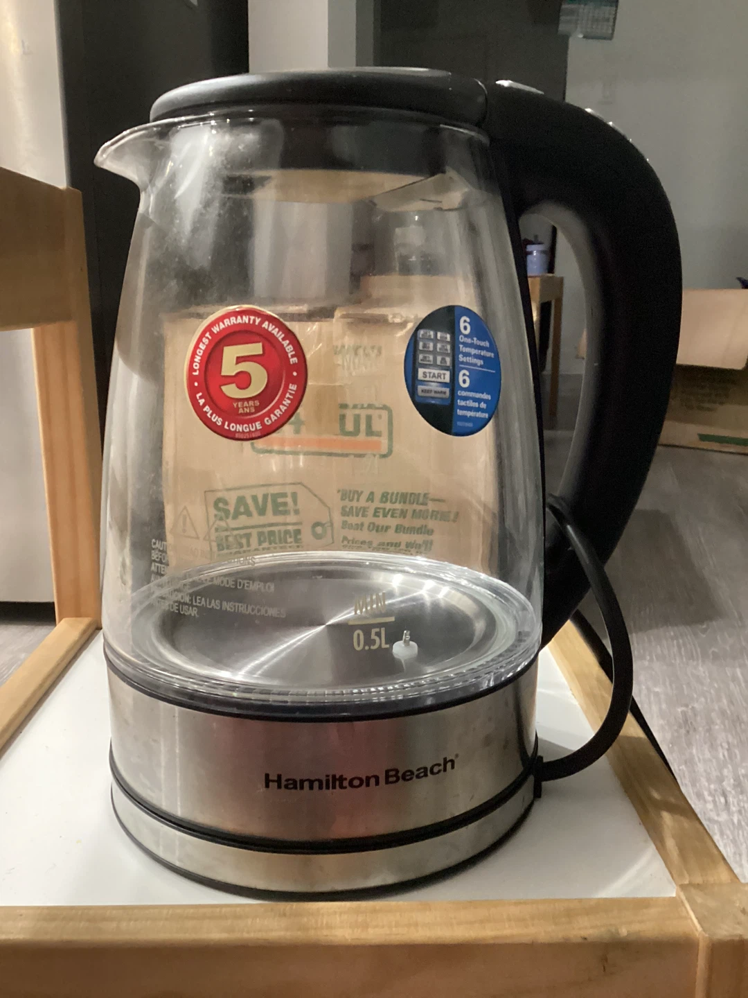 Hamilton Beach Glass Electric Kettle 0.5L