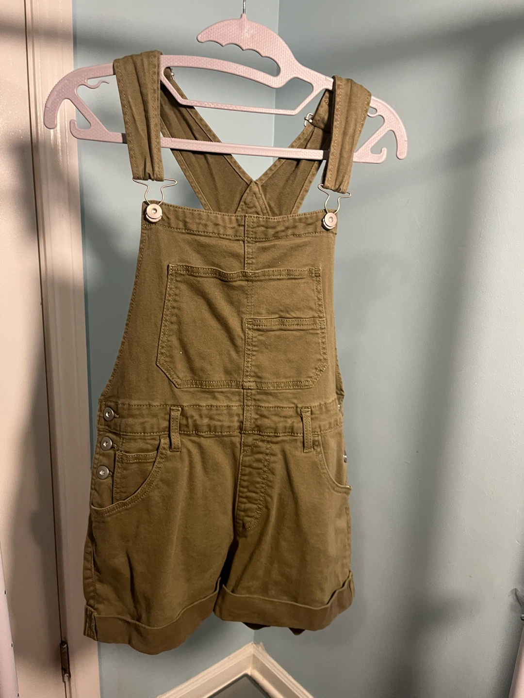 No Boundaries Olive Green Short Overalls Size M - photo 3