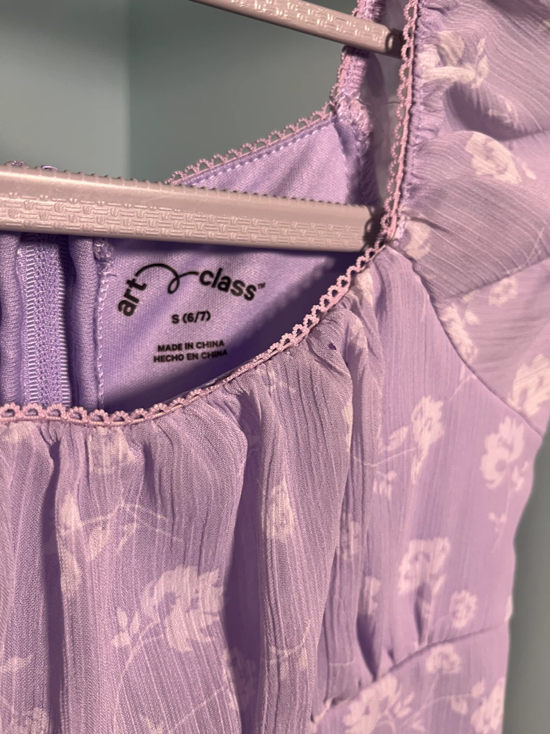 Art Class Lavender Floral Puff Sleeve Dress - photo 2