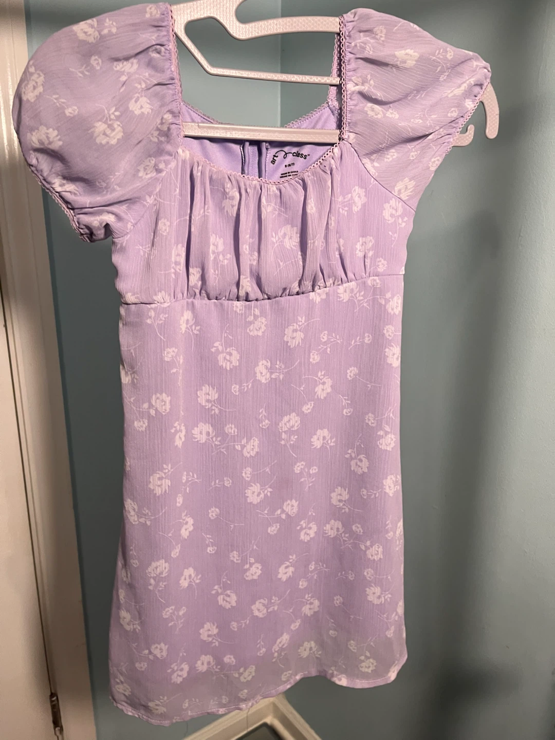 Art Class Lavender Floral Puff Sleeve Dress - photo 3