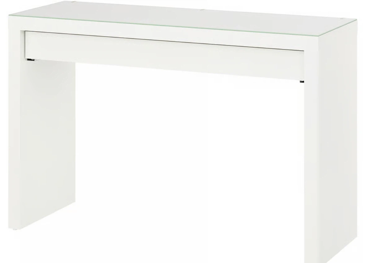 Modern White Desk with Drawer - photo 2
